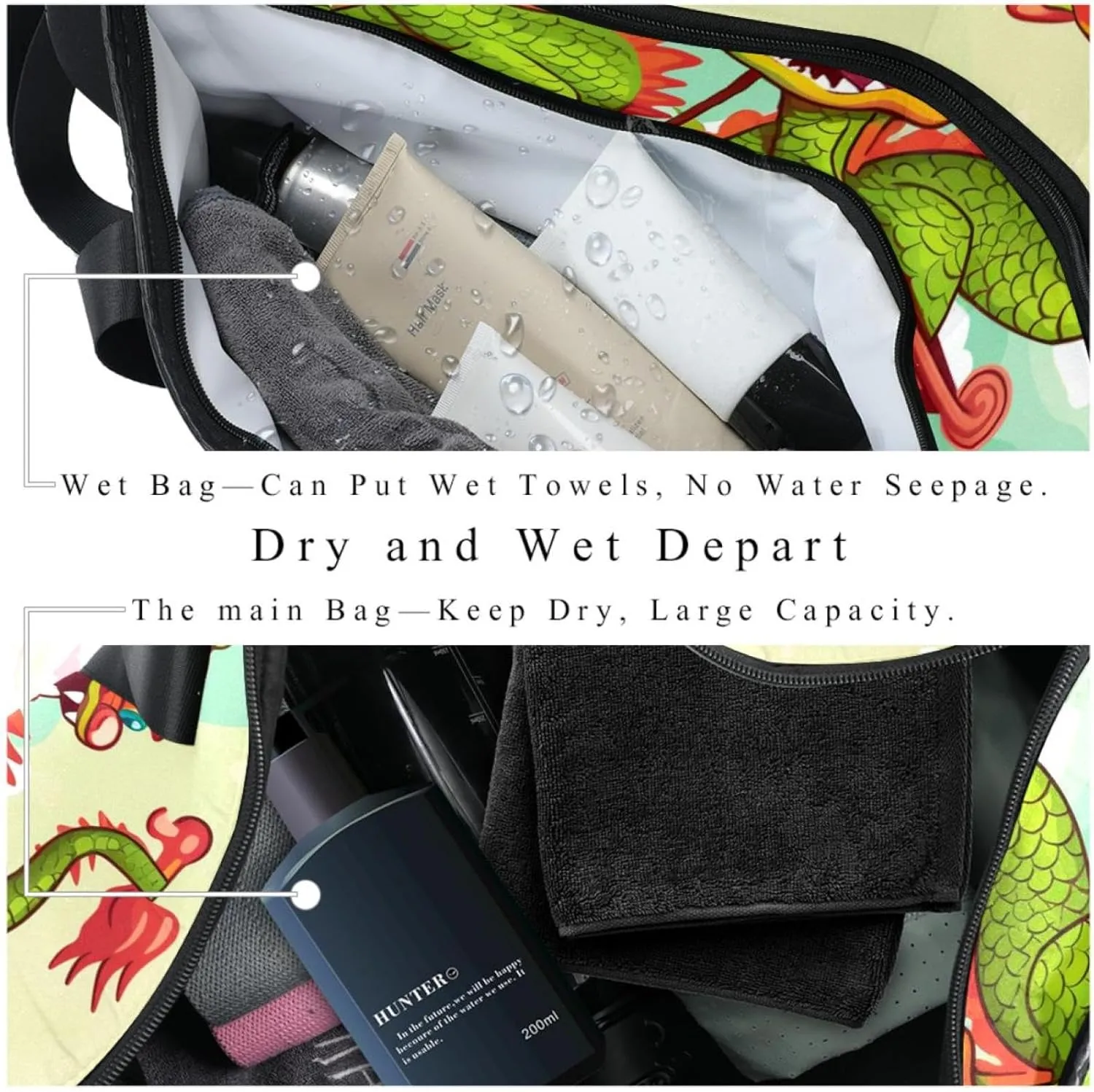 Travel Bag,Mens Gym Bag,Womens Gym Bag,Festival Cartoon Dragon Boat,Sports Bag