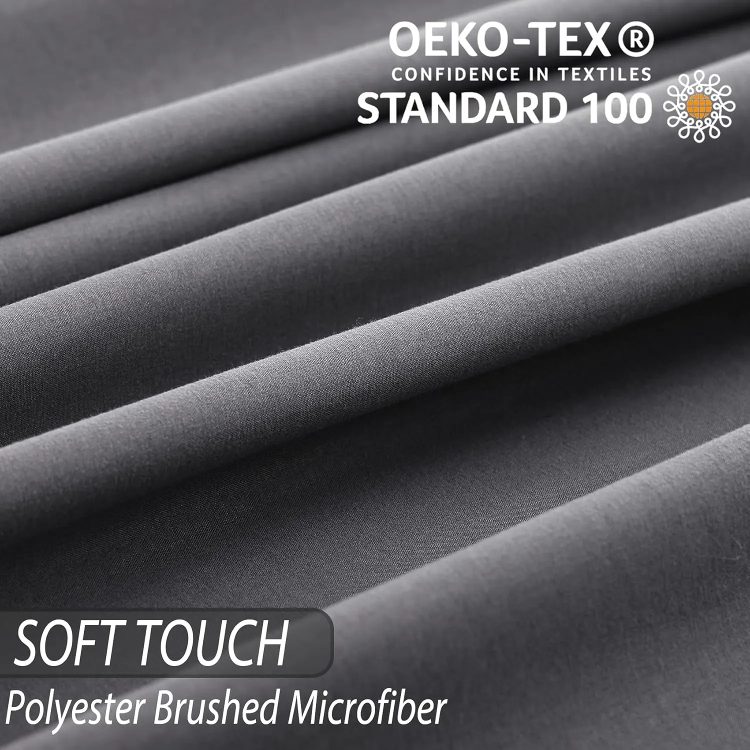 Twin Size Sheet Set - Luxury Soft Comfy Bed Sheets, Breathable Cooling Hotel Bedding for Women, Men, Teens, Extra Deep Pocket, Easy-Fit, Oeko-Tex, Wrinkle Free 3 Piece - Dark Grey