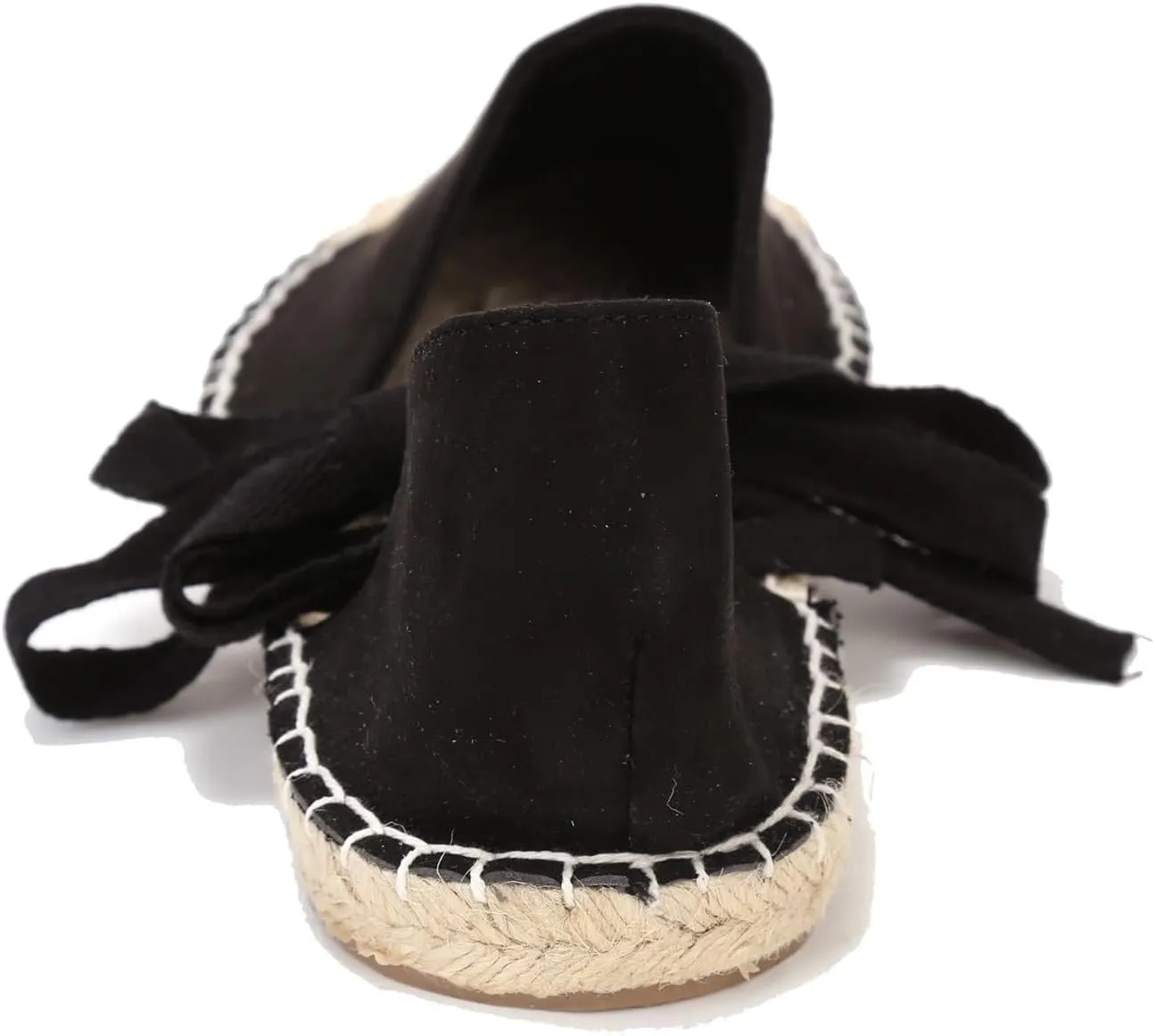 U-lite Women's Suede Cap-Toe Tie-up Ankle Strap Espadrille Flat Sandals