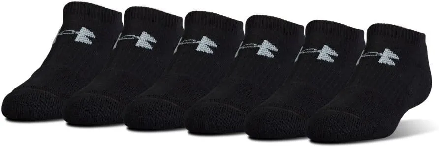 Under Armour Boy`s Charged Cotton 2.0 No Show Socks (6 Pack)