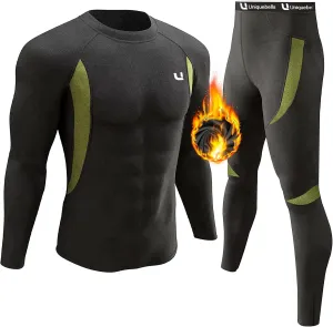 UNIQUEBELLA Men's Thermal Underwear Sets Top & Long Johns Fleece Sweat Quick Drying Thermo Base Layer