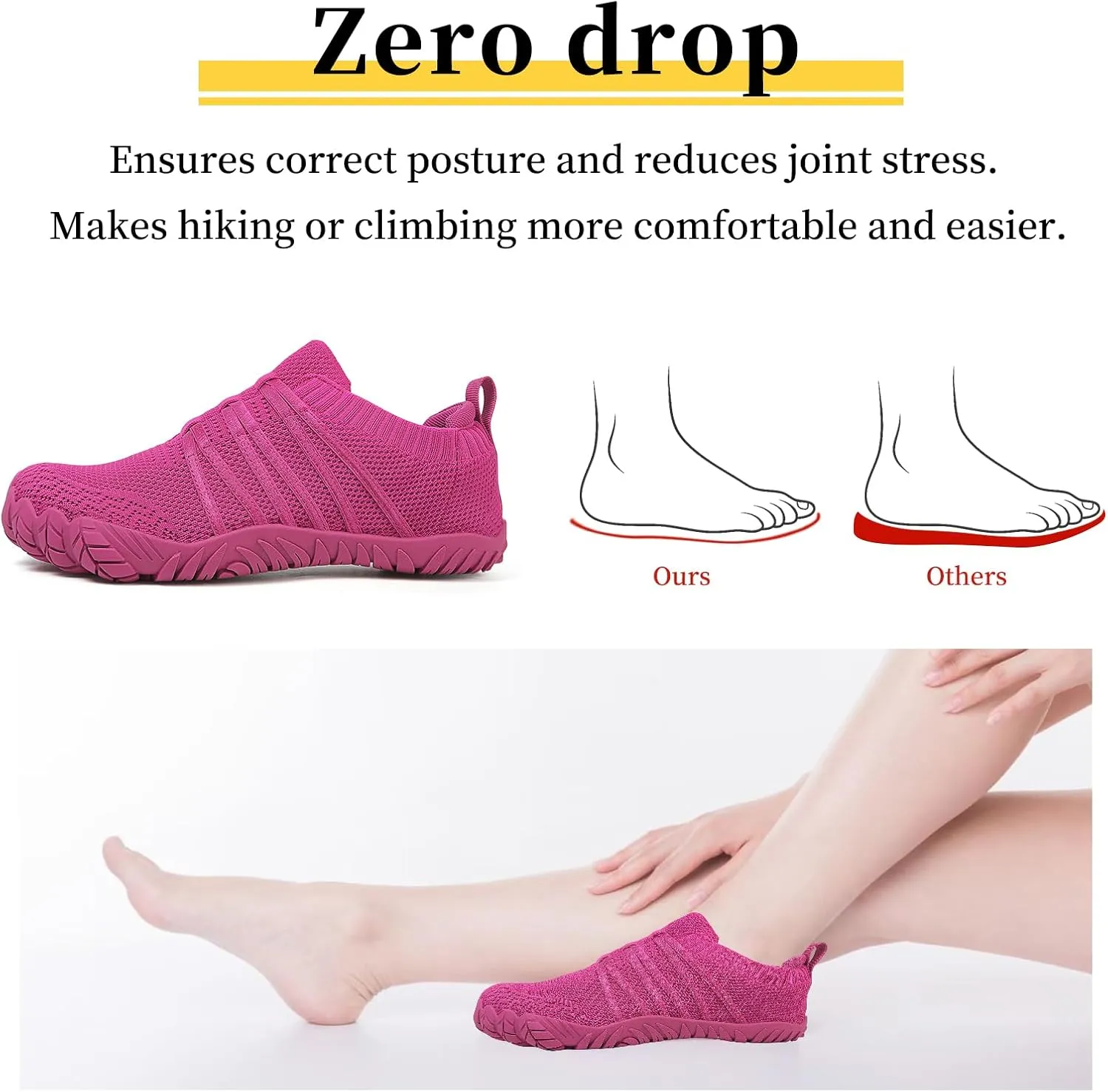 Unisex Barefoot Shoes for Men and Women with Wide Toe Box Zero Drop Design Minimalist Hike Footwear Water Shoes Five Finger Cross-Trainer Ideal for Walking Hiking and Grounding Activities