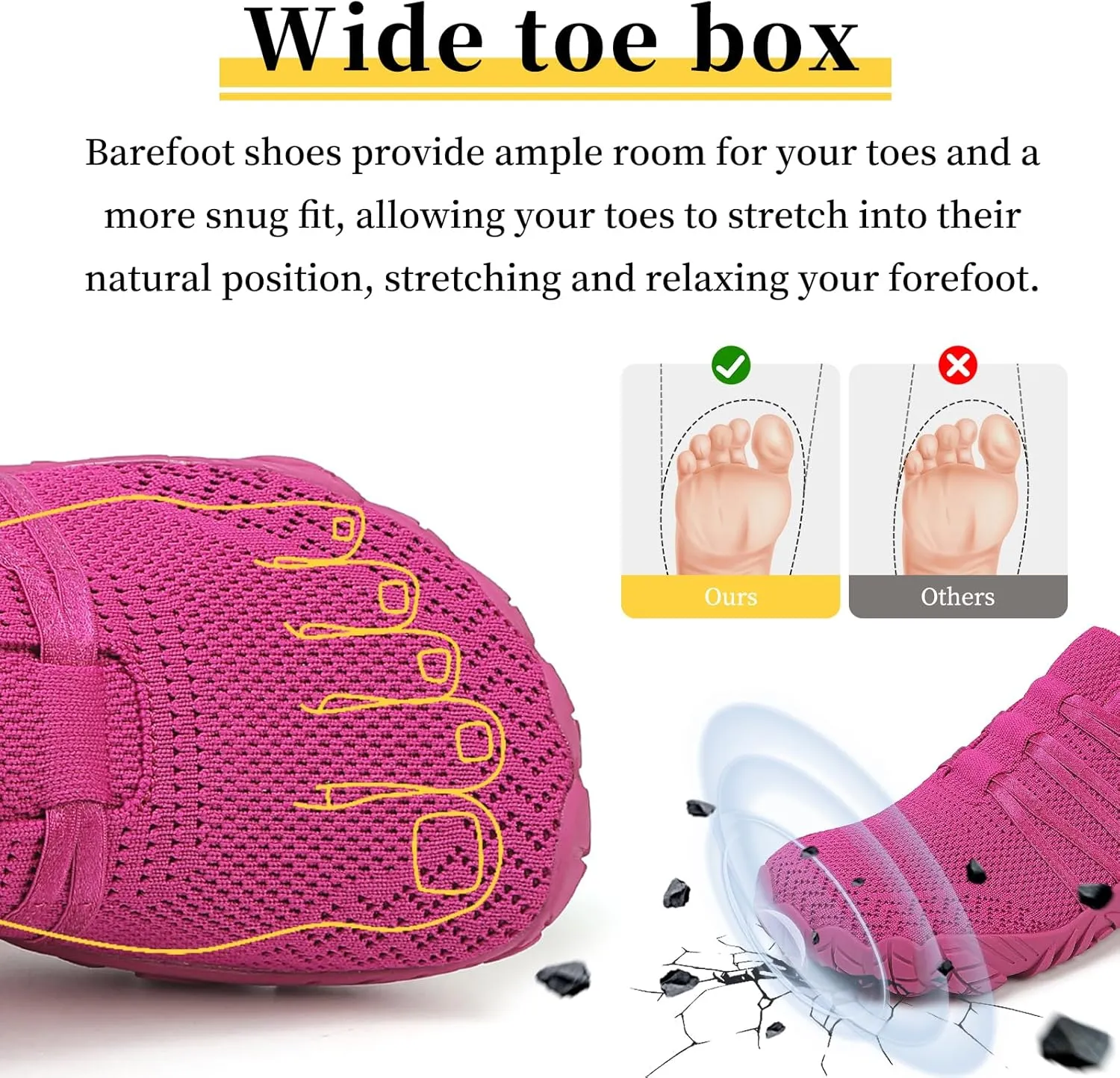 Unisex Barefoot Shoes for Men and Women with Wide Toe Box Zero Drop Design Minimalist Hike Footwear Water Shoes Five Finger Cross-Trainer Ideal for Walking Hiking and Grounding Activities
