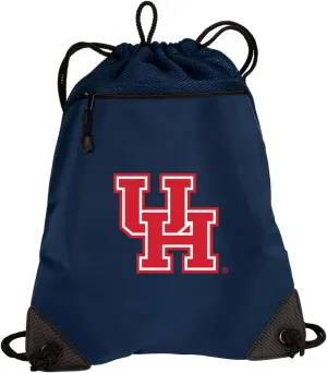 University of Houston Drawstring Backpack UH Cinch Bag - UNIQUE MESH & MICROFIBER