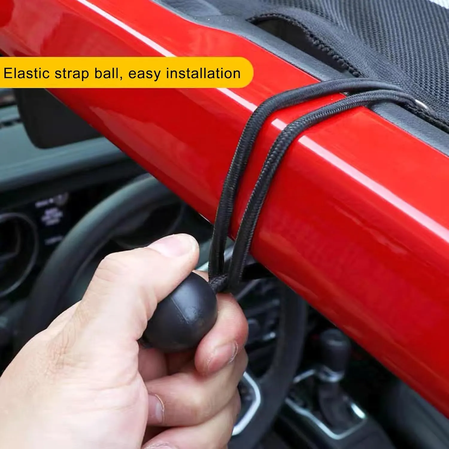 Upgrade Boat Storage Bag,Mesh Suspended Storage Organizer, Cargo Net Pocket Organizer Pouch Bag,Boat,Truck SUV Travel Long Road Trip Camping Interior Accessories with 6 pcs Elastic Ring(32 INCH)