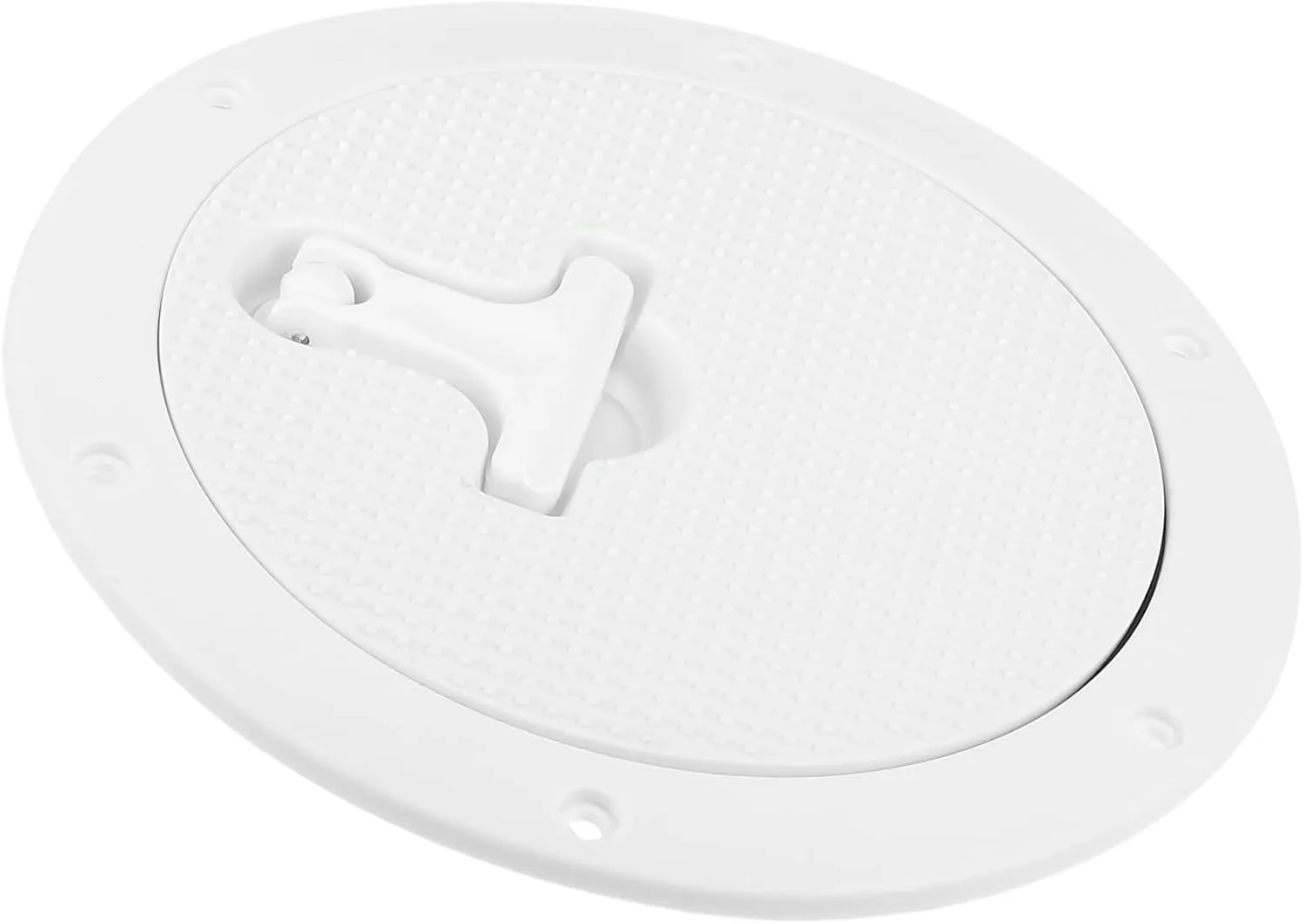 uxcell 6" Boat Hatch Round Inspection Deck Plate Marine Access Hatch with Detachable Cover Non-Slip White Nylon with T-Handle Pre-drilled Holes for Boat Yacht RV