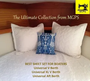 V Berth Boating Sheet Set 100% Egyptian Cotton 400 Thread Count Universal V Berth Sheet Set Boat Bedding Fits mattresses up to 10” Depth, Sailboat Boaters Gift - Dark Grey Stripe
