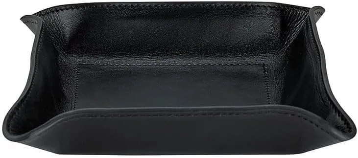 Valet Tray Catchall Black Leather by Graphic Image - 5x5