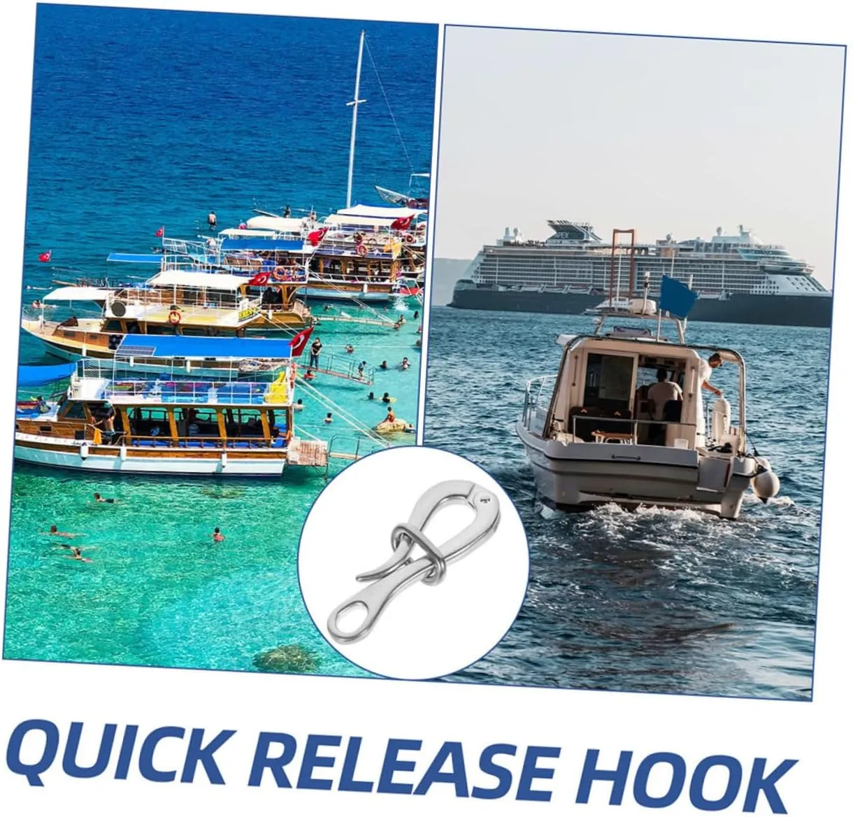 VANZACK 4 Pcs Quick Release Hook Boat Hooks Stainless Steel Hook Convenient Metal Hook Stainless Hook Metal Hook