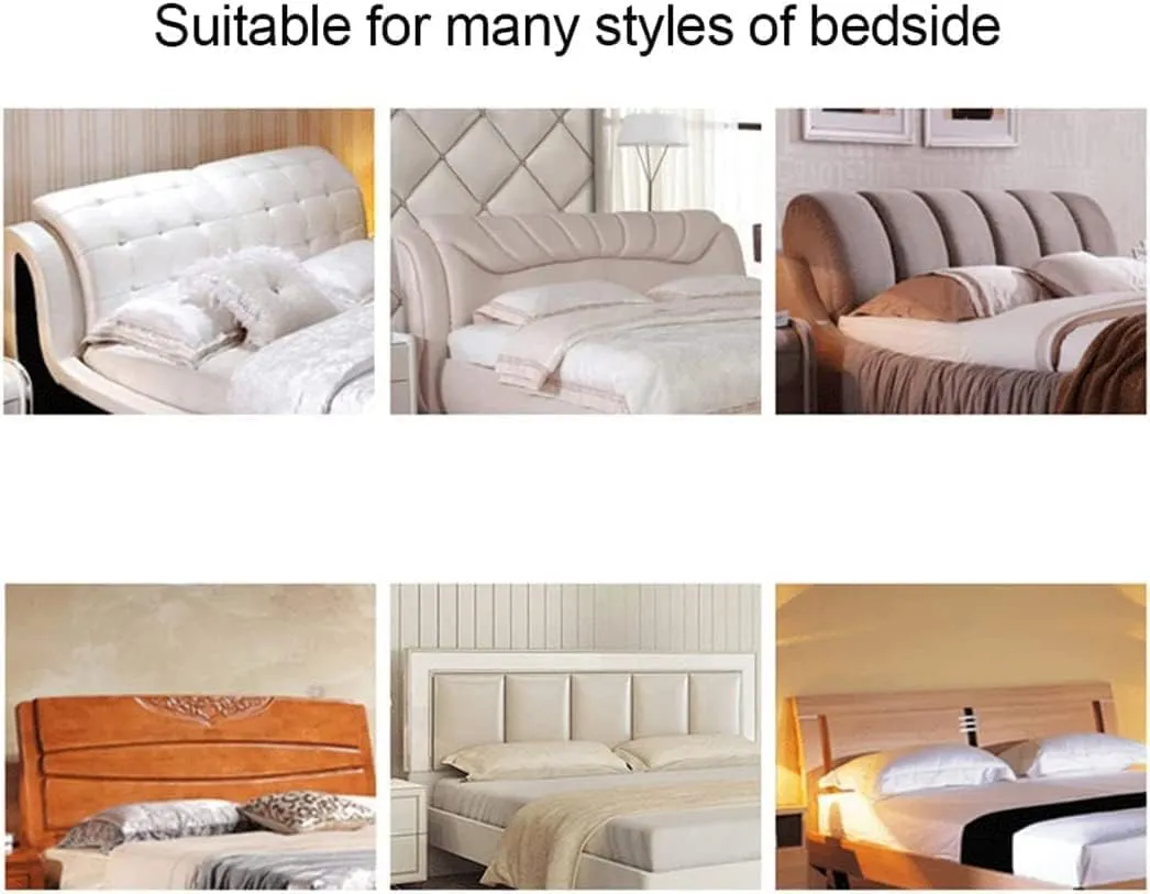 Velvet Bed Headboard Cover Twin Full Queen King Size Headboard Slipcover Dustproof Headboard Padding Protector Cover (Beige,Twin:100cm/39in)