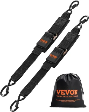 VEVOR Boat Trailer Transom Straps (2PK), 2’’ x 24’’ Adjustable Boat Straps 1,500lb Break Strength with Security Lock S Hooks and Boat Pads, Transom Tiedowns for Trailer, Boat or Kayak Secure