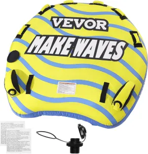 VEVOR Towable Tube for Boating, 1-4 Riders Inflatable Towable Tubes with Deck Seats and Backrest, 340/510/680 lbs Water Sport Tube,Full Nylon Cover, EVA Grab Handles and Speed Safety Valve