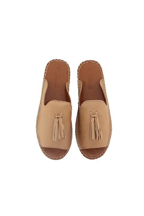 Via Leather Espadrille Natural