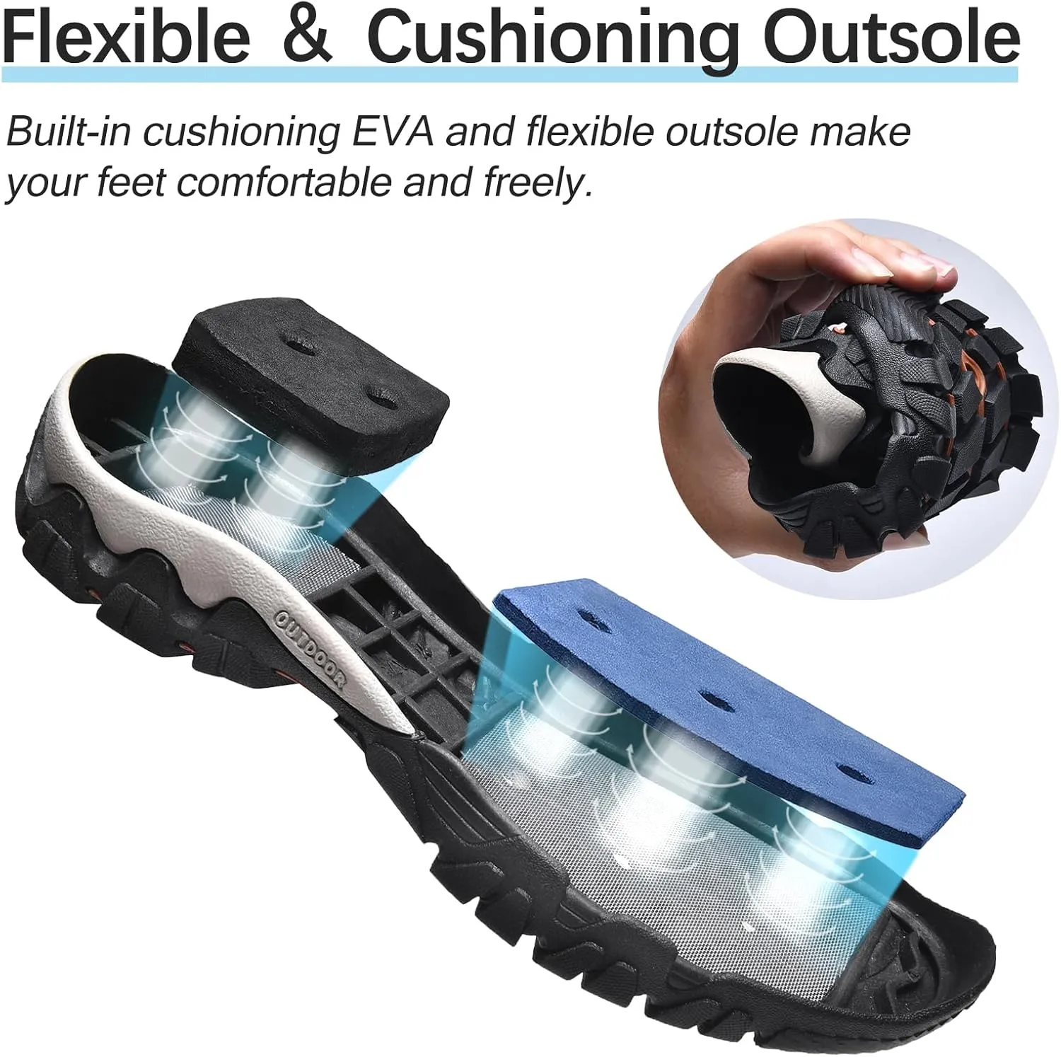 Water Shoes Men Quick Drying Outdoor Hiking Barefoot Boat Footwear Aqua Shoes for Water Sport Waders Diving Hiking Sailing Travel Beach Wading Swimming Fishing Kayaking