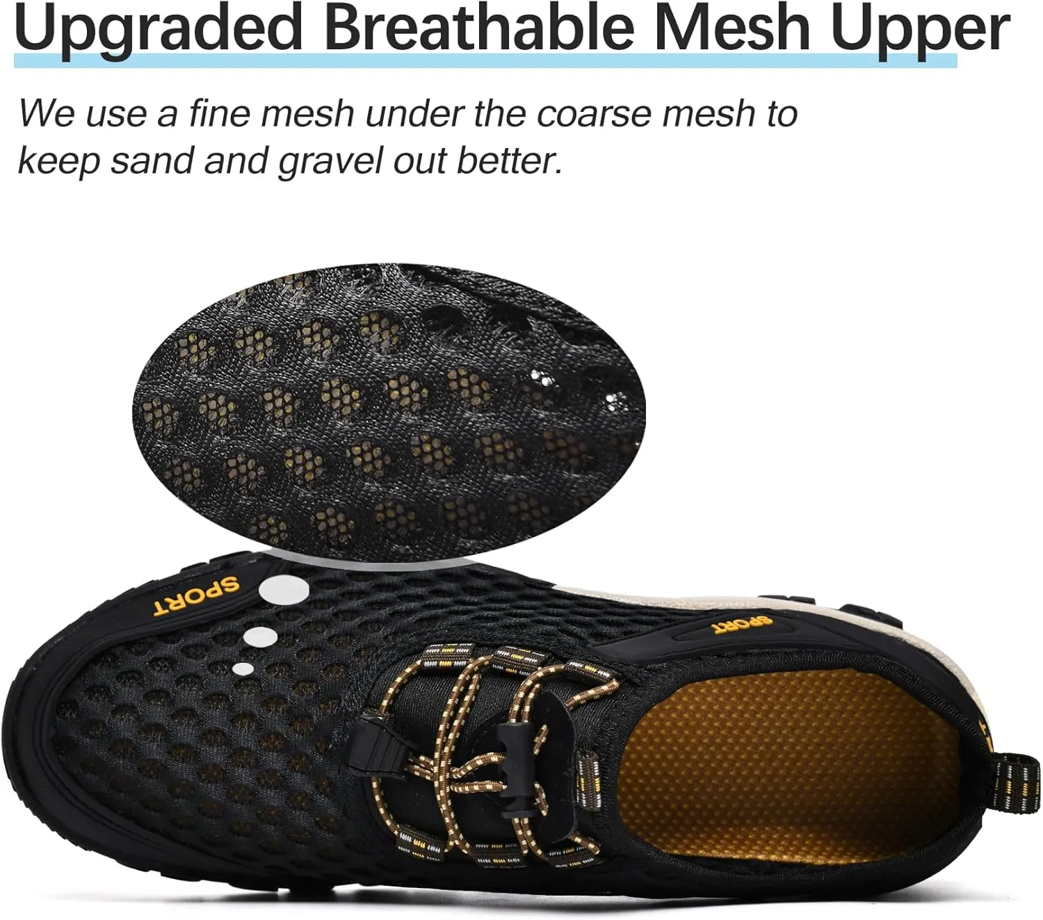 Water Shoes Men Quick Drying Outdoor Hiking Barefoot Boat Footwear Aqua Shoes for Water Sport Waders Diving Hiking Sailing Travel Beach Wading Swimming Fishing Kayaking