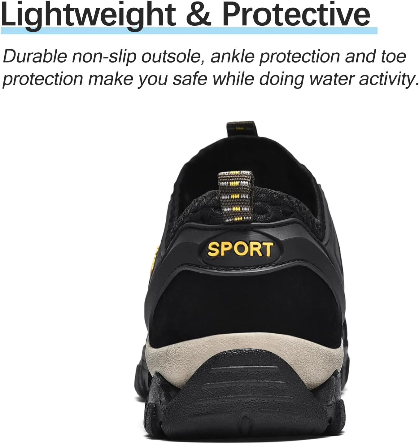 Water Shoes Men Quick Drying Outdoor Hiking Barefoot Boat Footwear Aqua Shoes for Water Sport Waders Diving Hiking Sailing Travel Beach Wading Swimming Fishing Kayaking
