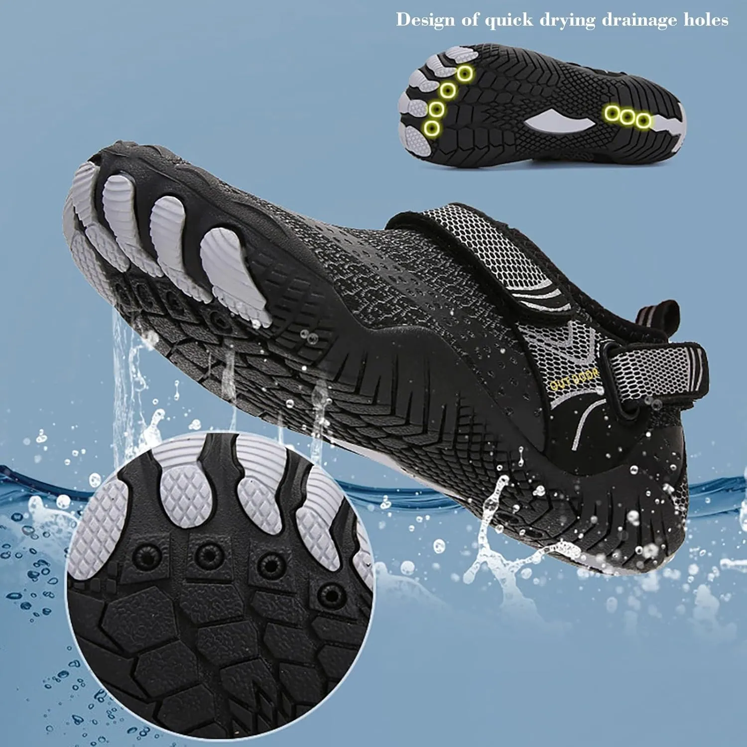 Water Shoes Women Men Barefoot Quick Dry Aqua Beach Swim Pool Surf Yoga Hiking Kayaking Lightweight Non Slip Outdoor Activities