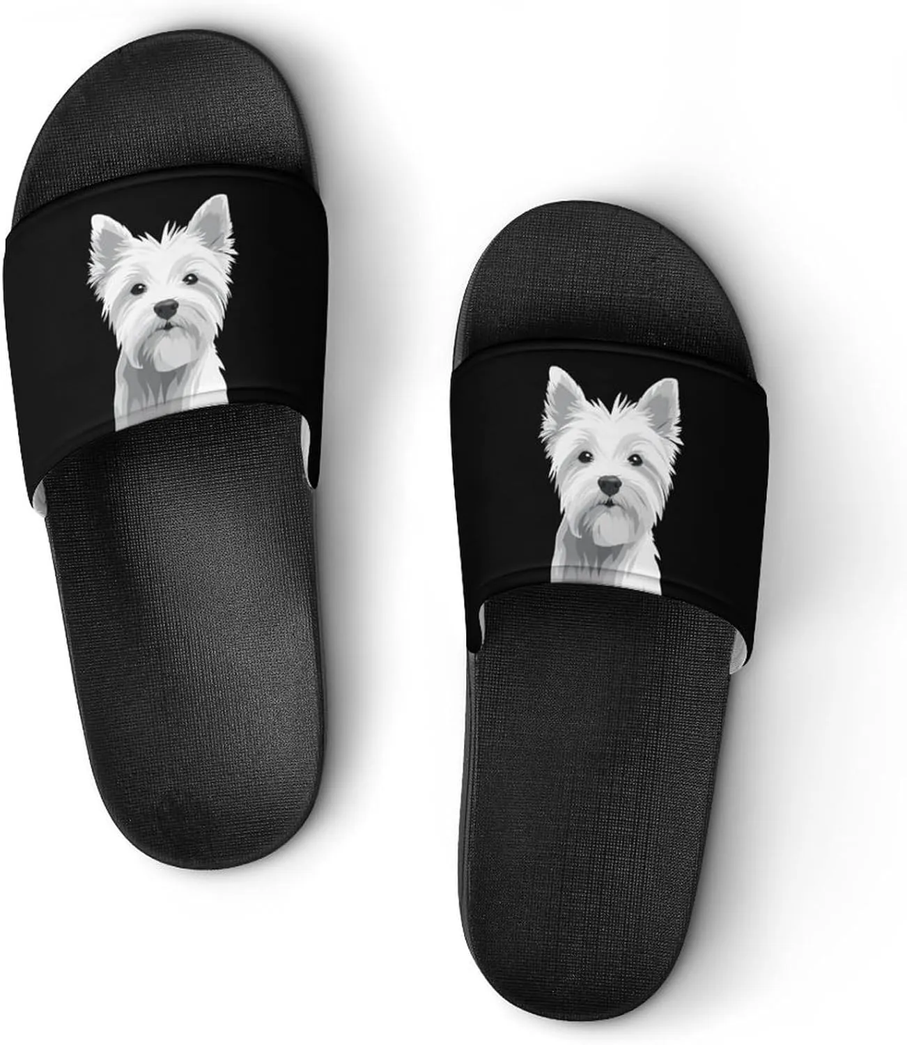 West Highland Terrier Dog Puppy Shower Sandals Home Slippers Non-Slip Quick Drying Beach Bathroom Slipper