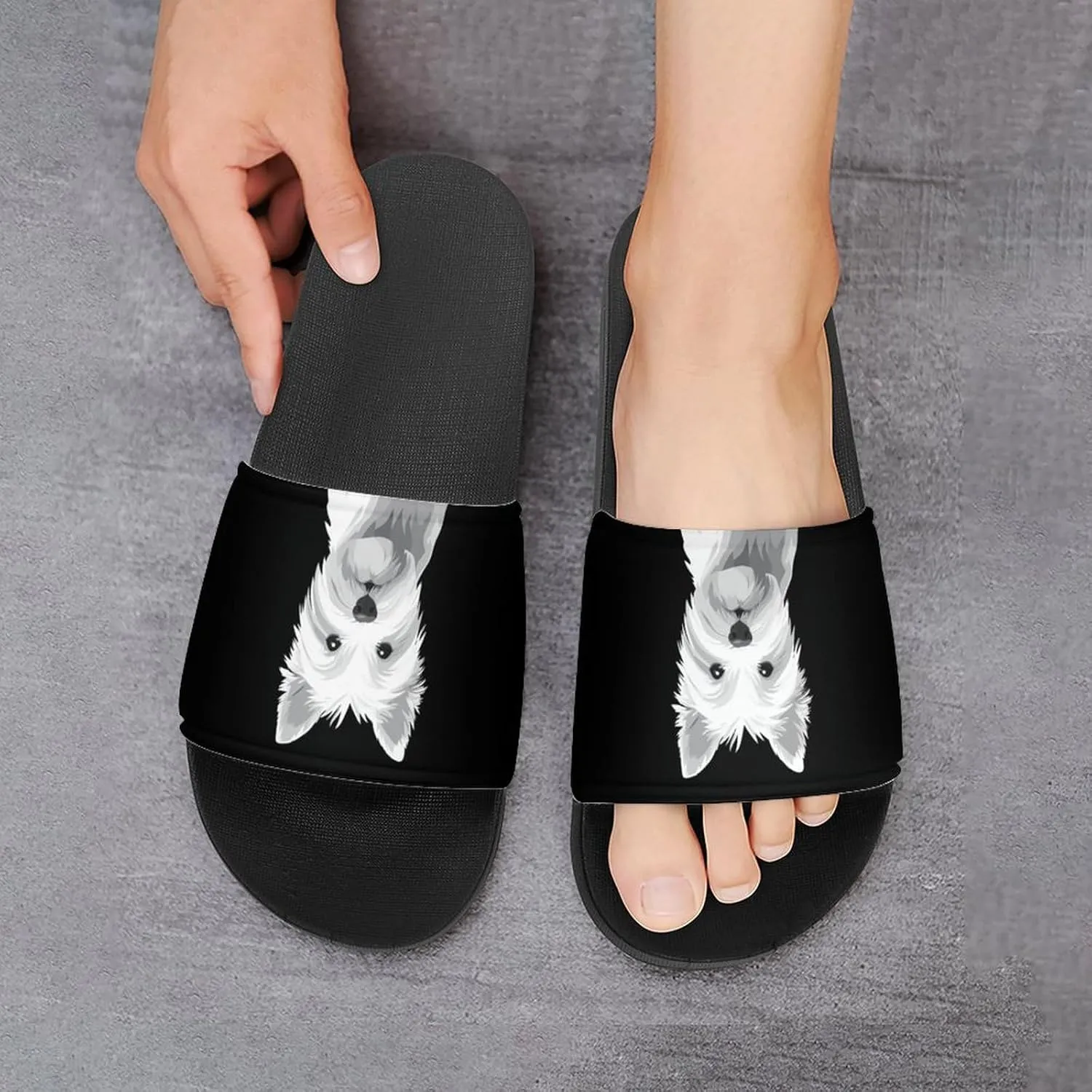 West Highland Terrier Dog Puppy Shower Sandals Home Slippers Non-Slip Quick Drying Beach Bathroom Slipper
