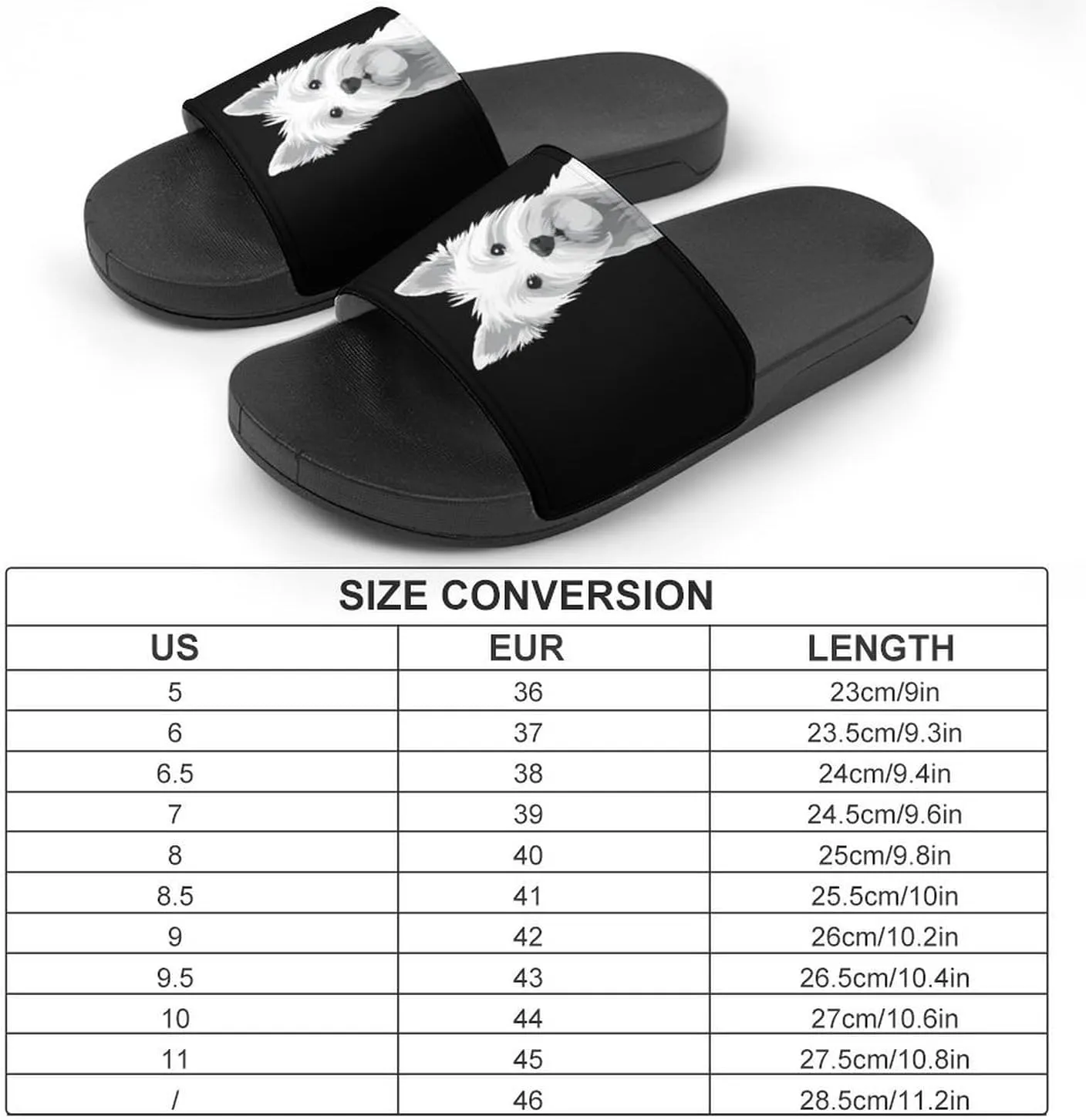 West Highland Terrier Dog Puppy Shower Sandals Home Slippers Non-Slip Quick Drying Beach Bathroom Slipper