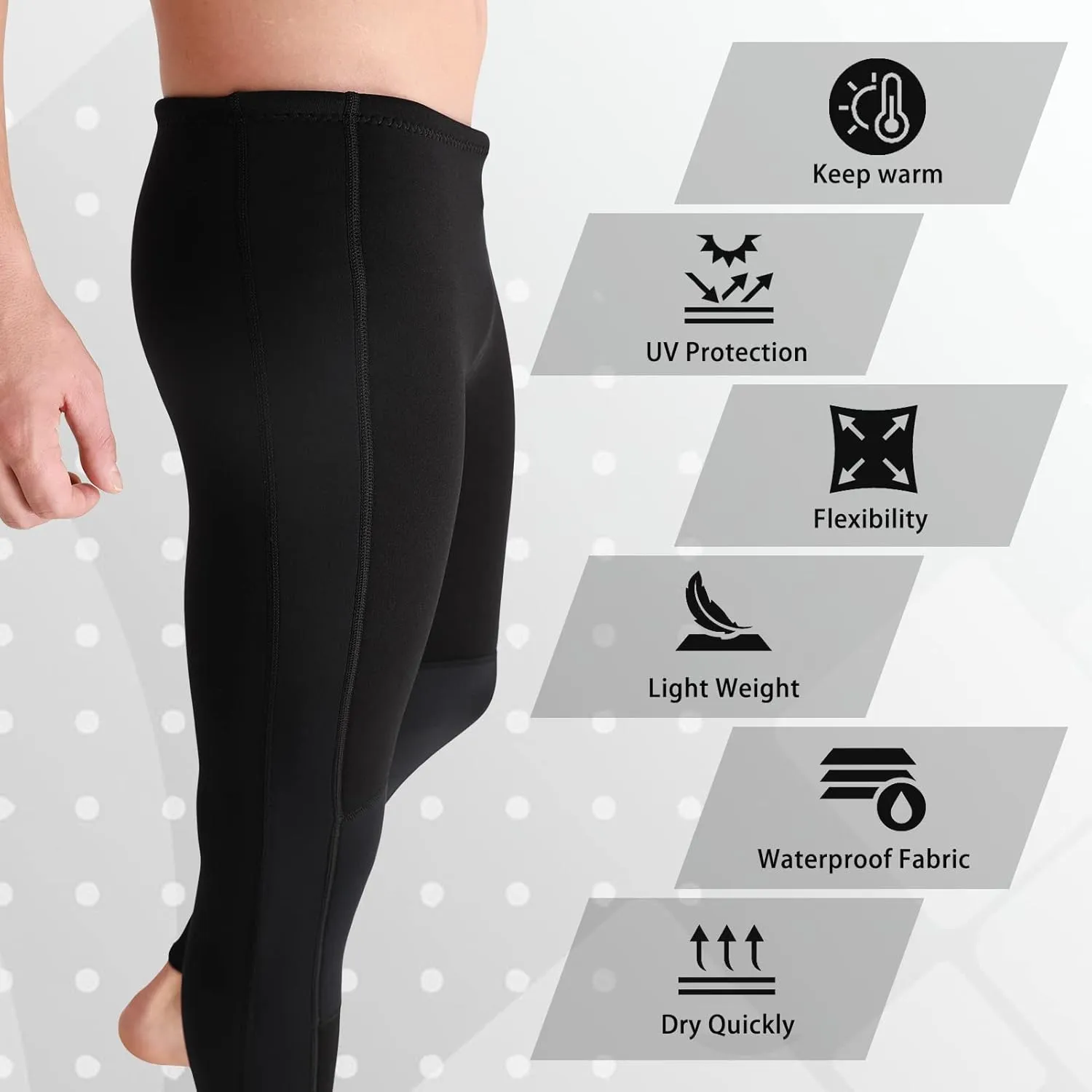 Wetsuit Pants Men Womens Wet Suits Swim Tights 3mm Neoprene Swimming Leggings 2mm Long Diving Surfing Kayak Pant Keep Warm for Workout Scuba Snorkeling Canoeing Water Sports