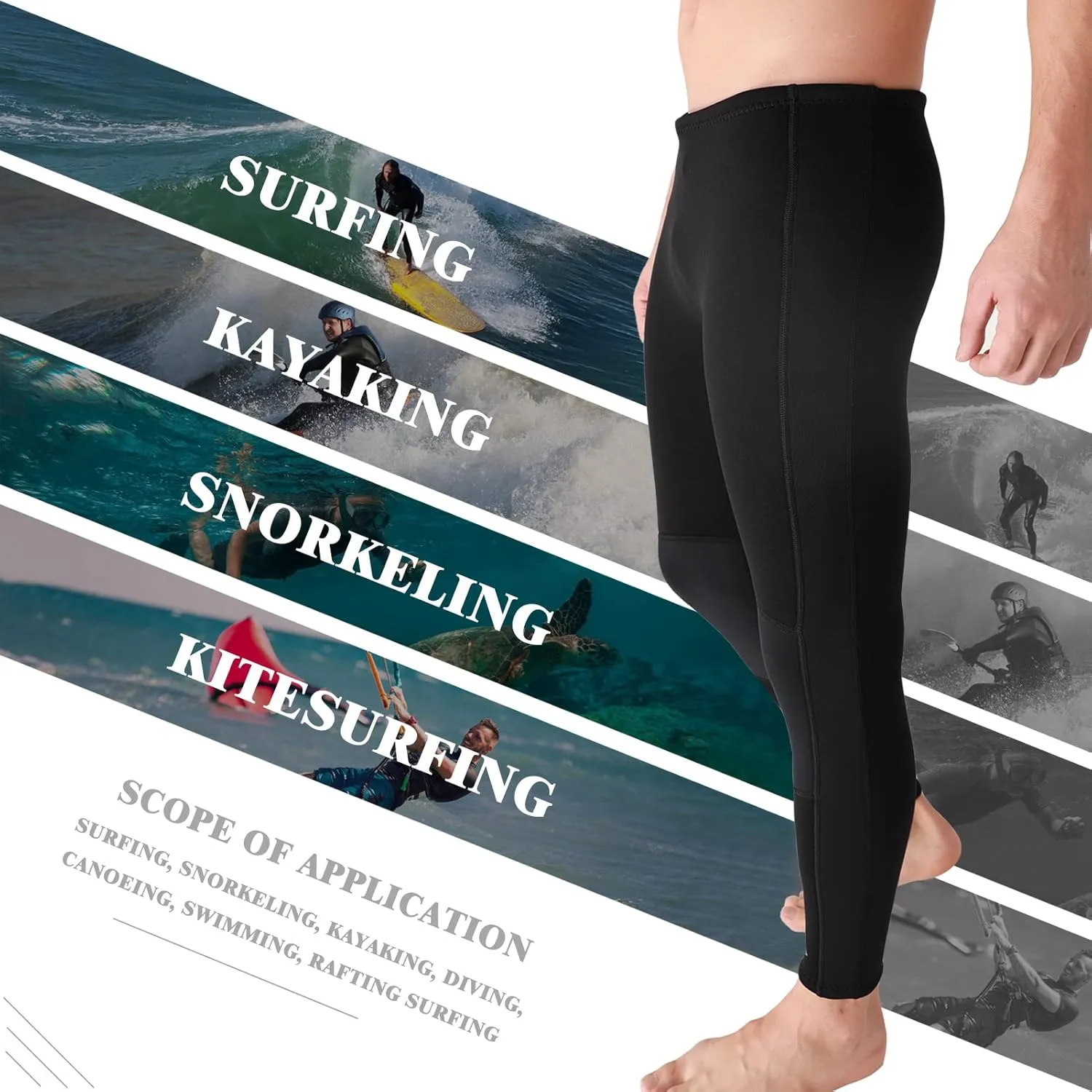 Wetsuit Pants Men Womens Wet Suits Swim Tights 3mm Neoprene Swimming Leggings 2mm Long Diving Surfing Kayak Pant Keep Warm for Workout Scuba Snorkeling Canoeing Water Sports