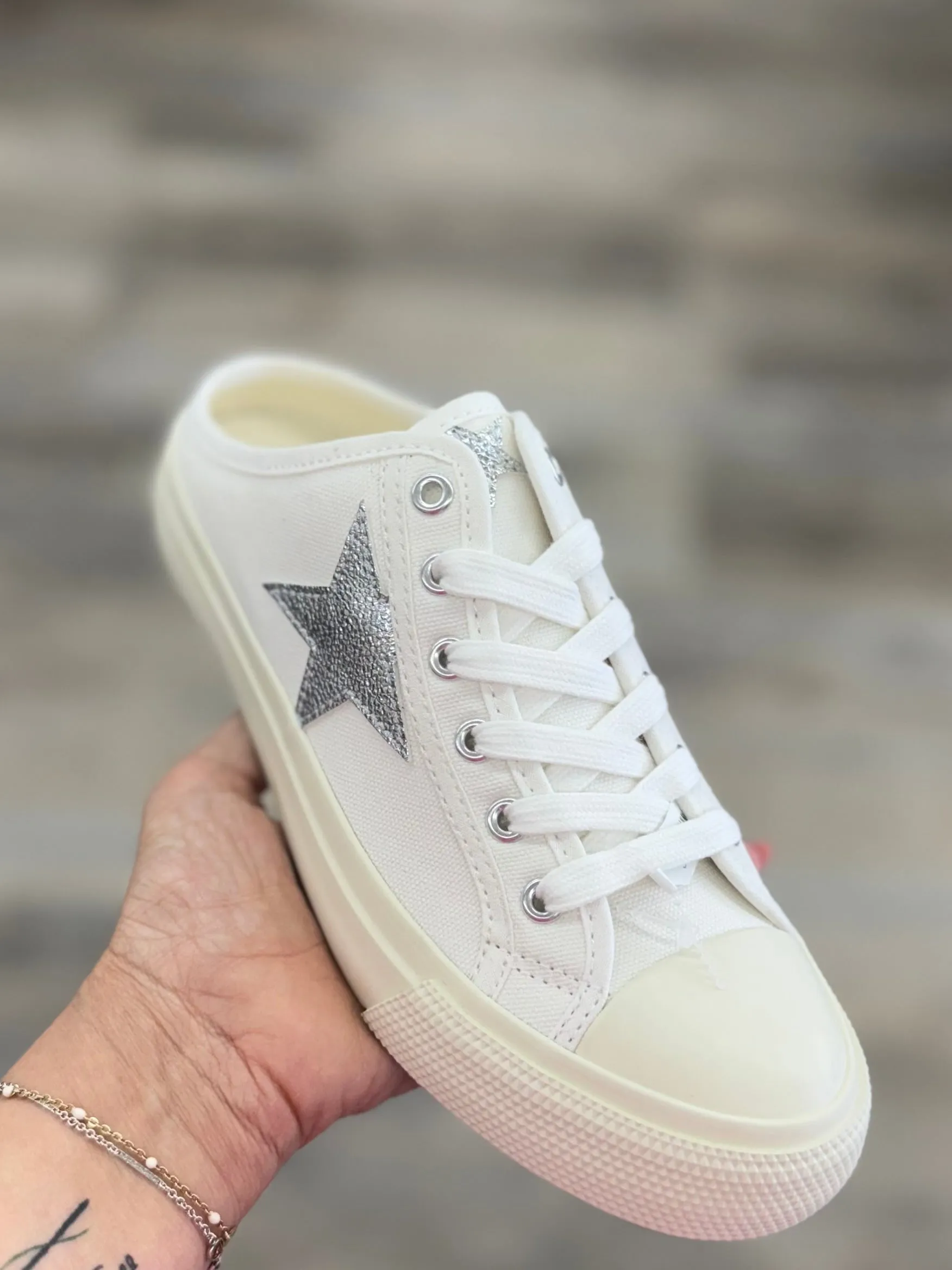 White Star Open Heel Sneaker