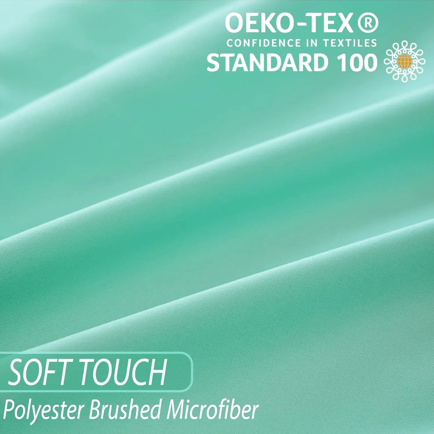 Whitney Home Textile Twin Size Sheet Set - Luxury Soft Comfy Bed Sheets, Breathable Cooling Hotel Bedding for Women, Men, Teens, Extra Deep Pocket, Easy-Fit, Oeko-Tex, Wrinkle Free 3 Piece - Aqua