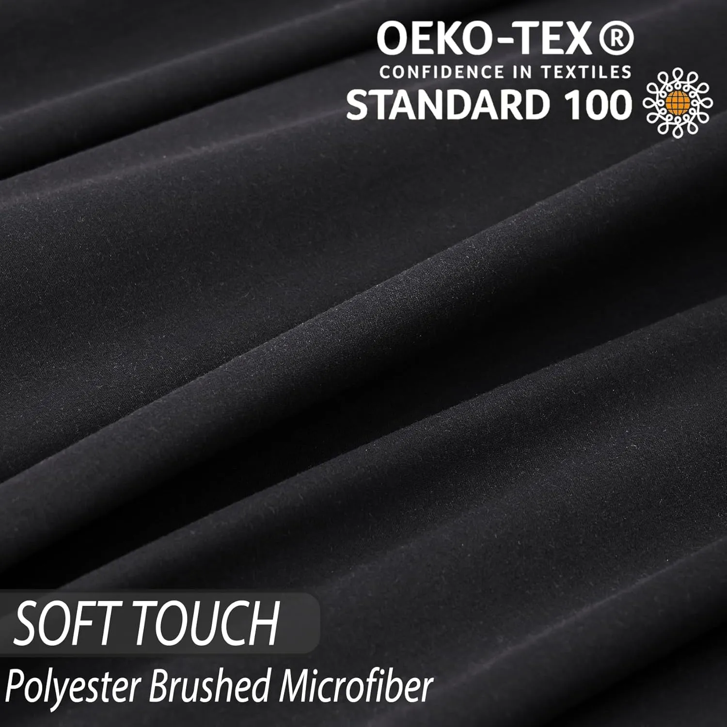 Whitney Home Textile Twin Size Sheet Set - Luxury Soft Comfy Bed Sheets, Breathable Cooling Hotel Bedding for Women, Men, Teens, Extra Deep Pocket, Easy-Fit, Oeko-Tex, Wrinkle Free 3 Piece - Black