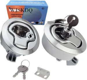 WJSKDQ Boat Latches Flush Pull Slam Latch for Boat Boor Latches Handle Keyed Lock Locking Style Silver/Black 2pcs/4pcs