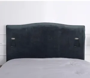 WOMACO Velvet Bed Headboard Slipcover Protector Stretch Solid Color Dustproof Cover for Bedroom Decor (Dark Gray, 35" - 50")