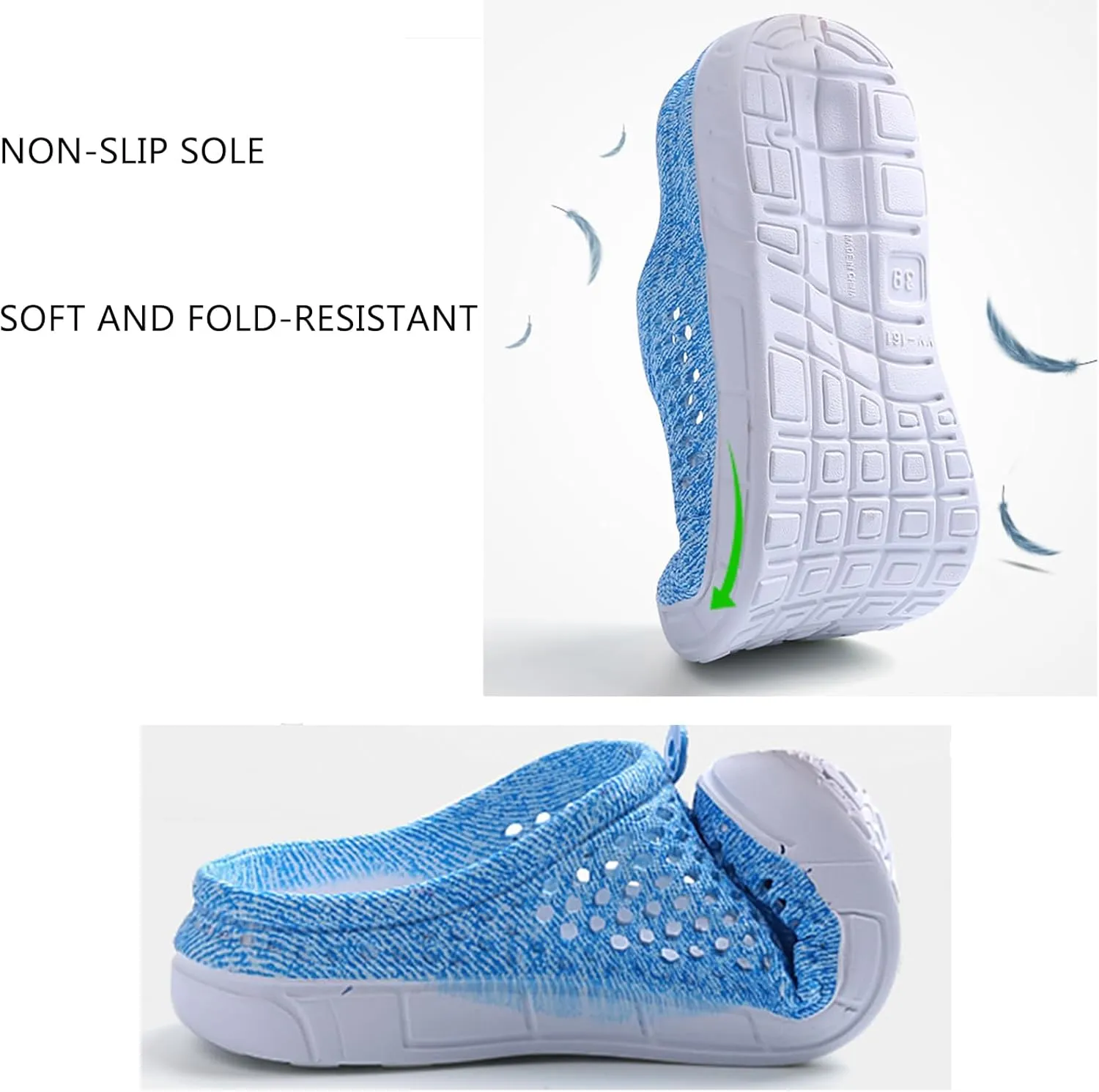 Women Garden Clog Shoes Mesh Hole Breathable Slippers Summer Indoor/Outdoor Beach Sandals Shower Footwear Water Shoes