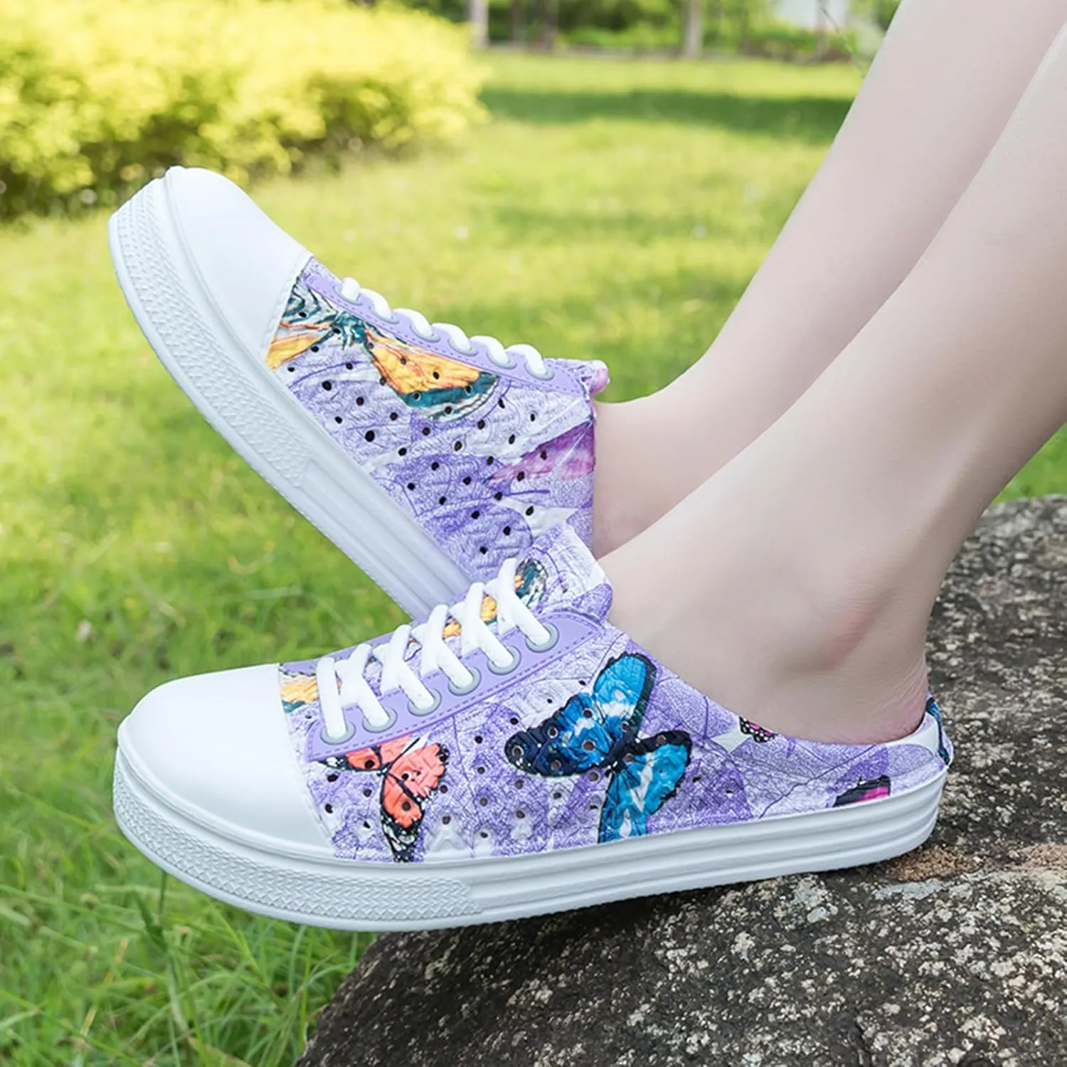 Women Garden Clog Shoes Mesh Hole Breathable Slippers Summer Indoor/Outdoor Beach Sandals Shower Footwear Water Shoes