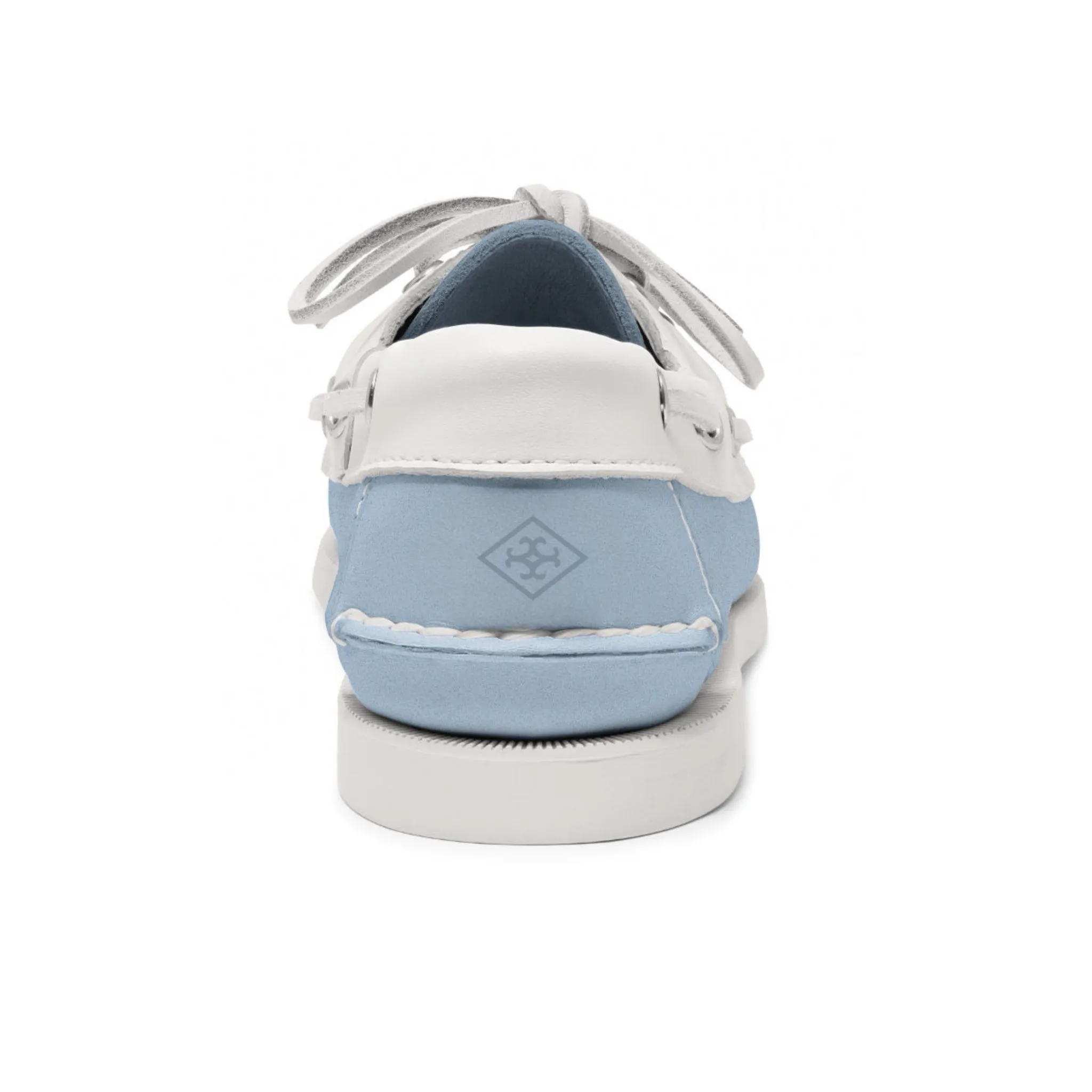 Women's 2 Eyelet LE Boat Shoe: Lt Blue/White