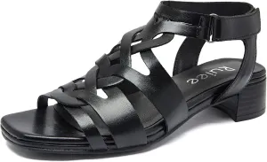 Women's Chunky Heeled Sandals - Block Low Heels Summer Ankle Strappy Square Open Toe Dressy Wedding Sandals for Women.