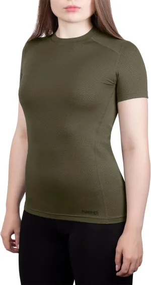 Womens Military Moisture Wicking Base Layer T-Shirt - Tactical Training Army Professional - Polartec Delta - Odor Resist
