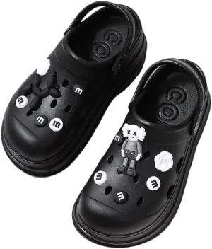 Women's Platform Clogs Slip On Slides Shoes Beach Sandals Gardener Clog Hight Heels Mule Slippers Garden Shoes DIY Cartoon Accessories Sandals