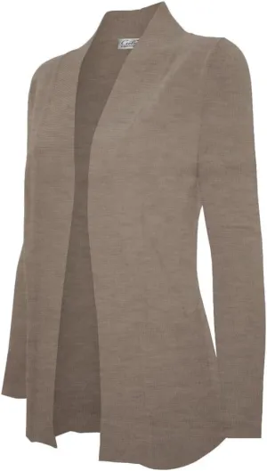 Women's Solid Basic Open Front Pockets Knit Sweater Cardigan
