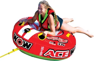 Wow Sports World of Watersports Ace Racing Boat Tube 1 Person Inflatable Towable Tube for Boating, 15-1120