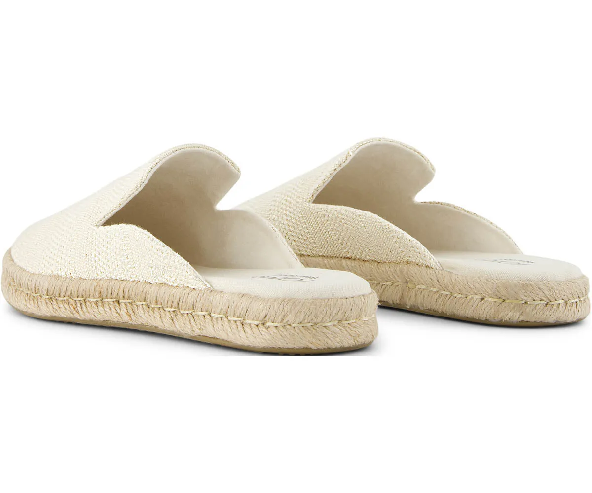 W's Santiago Mule Metallic Linen Stripe - Natural Undyed