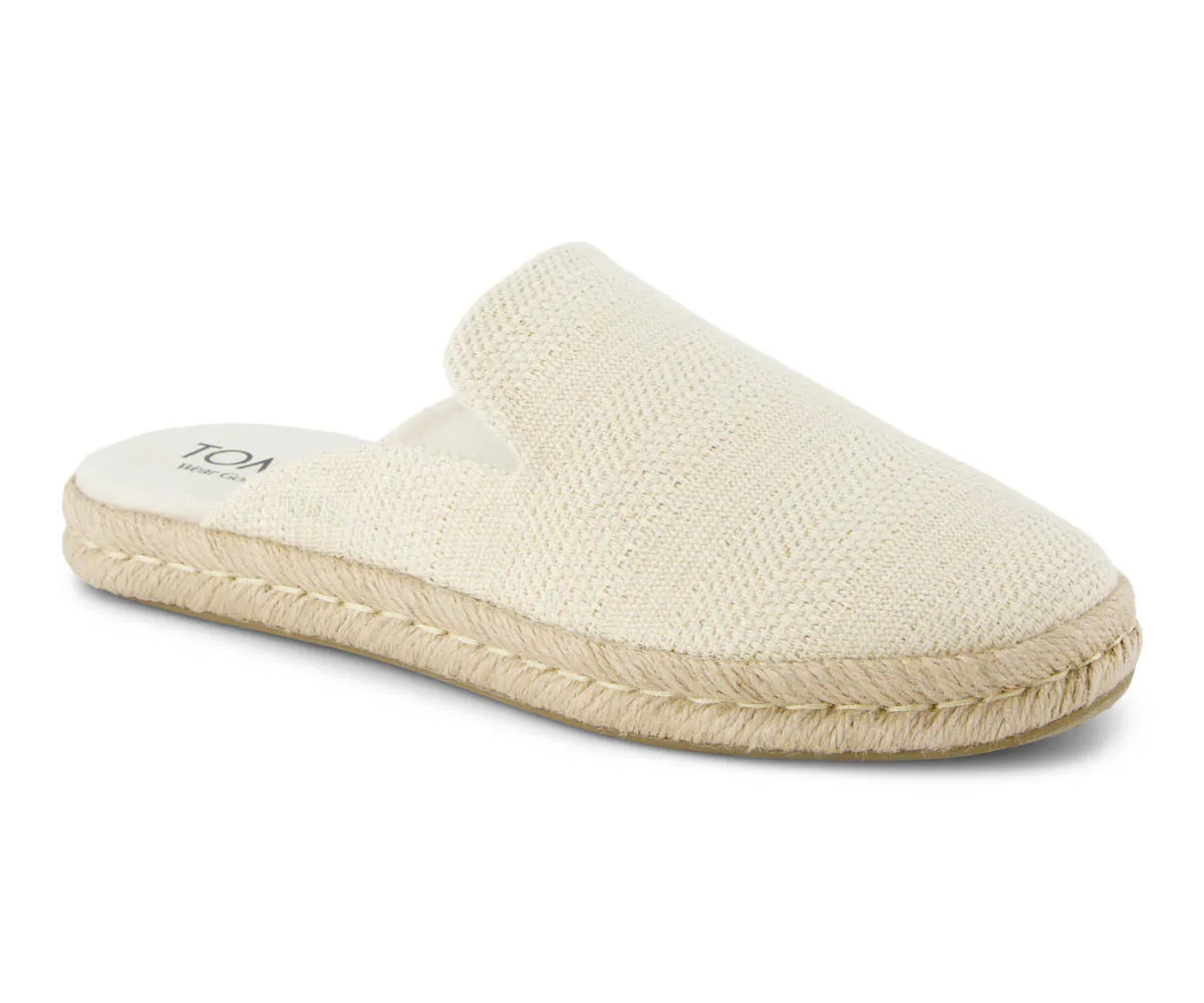 W's Santiago Mule Metallic Linen Stripe - Natural Undyed