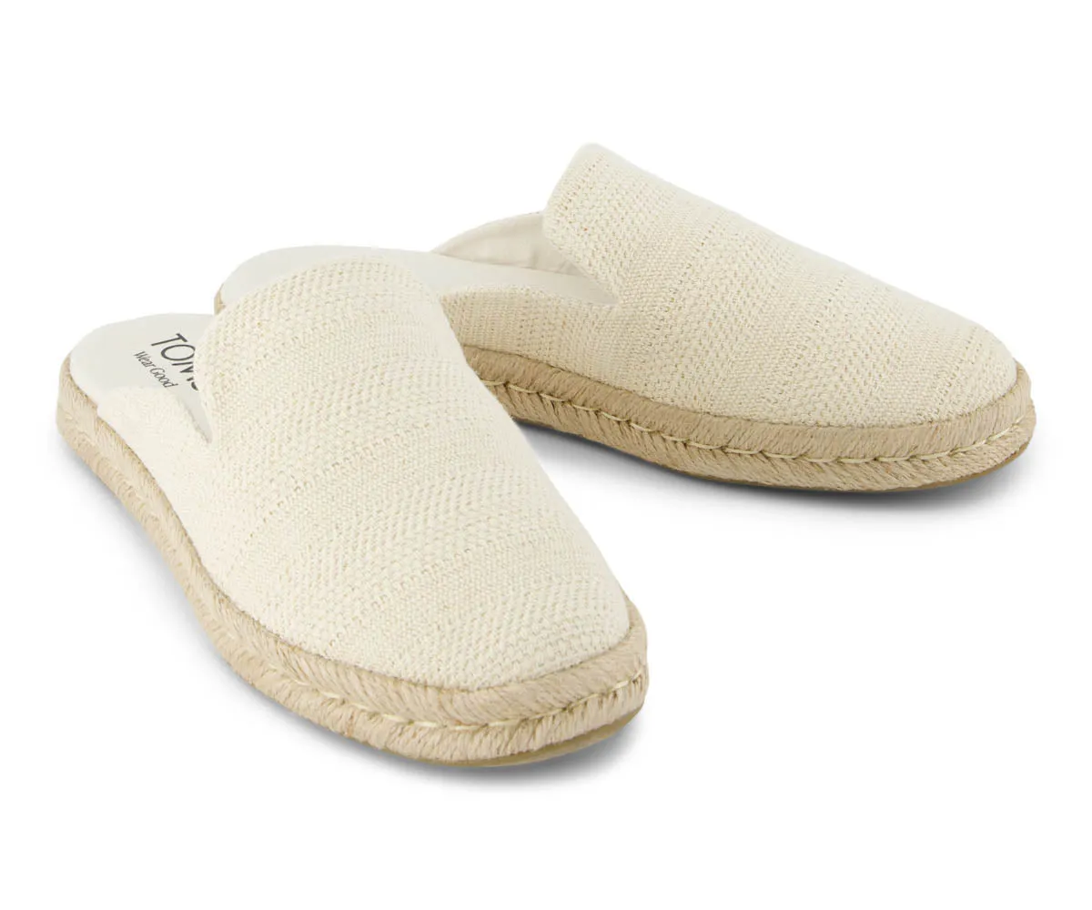W's Santiago Mule Metallic Linen Stripe - Natural Undyed