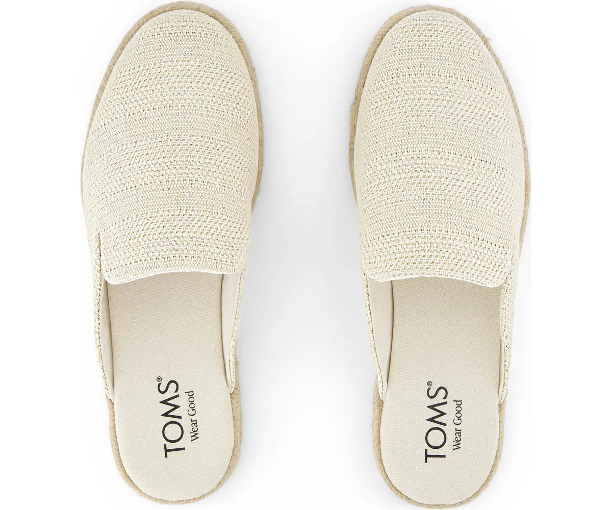 W's Santiago Mule Metallic Linen Stripe - Natural Undyed