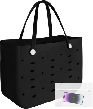 X-Large Rubber Beach Tote for Men & Women, Large Capacity Travel Bag for Boat & Pool