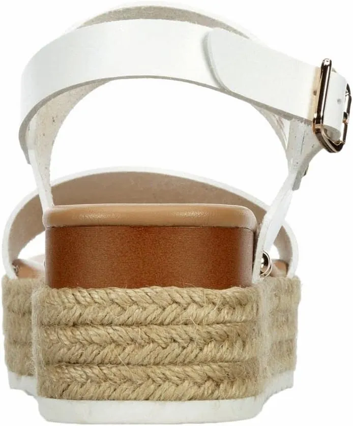 XAPPEAL Amelia - Women's Open Toe Ankle Buckle Strap Casual Platform Espadrille Sandals