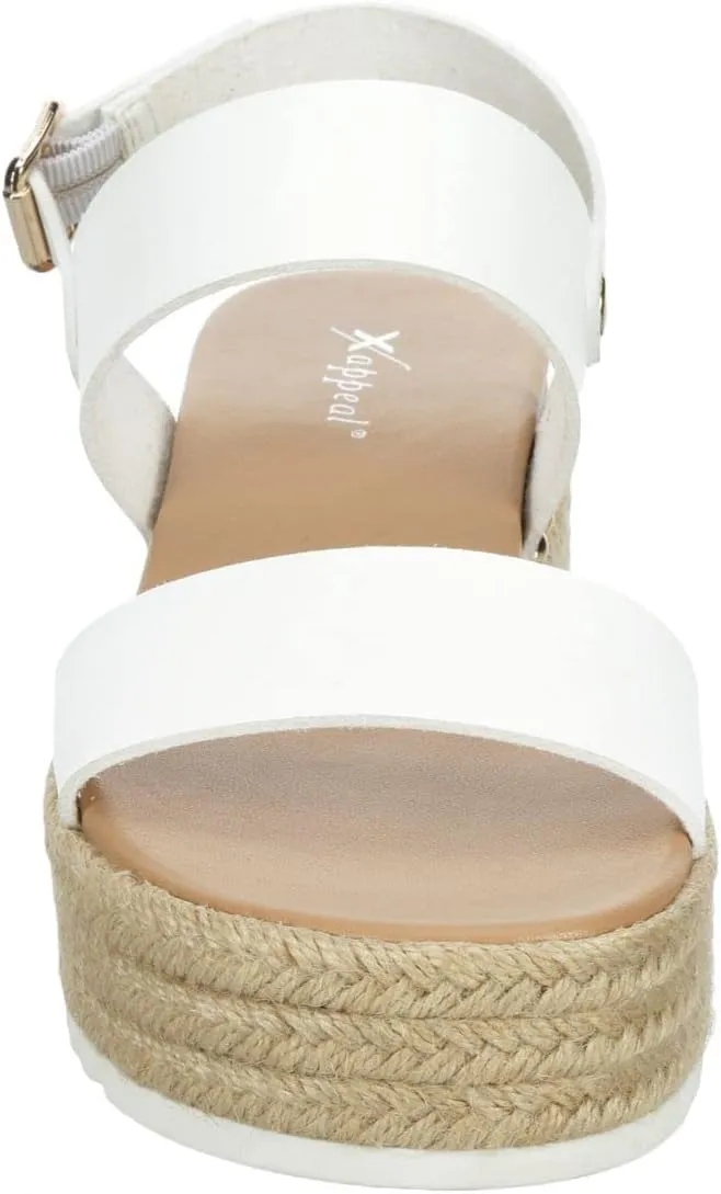 XAPPEAL Amelia - Women's Open Toe Ankle Buckle Strap Casual Platform Espadrille Sandals