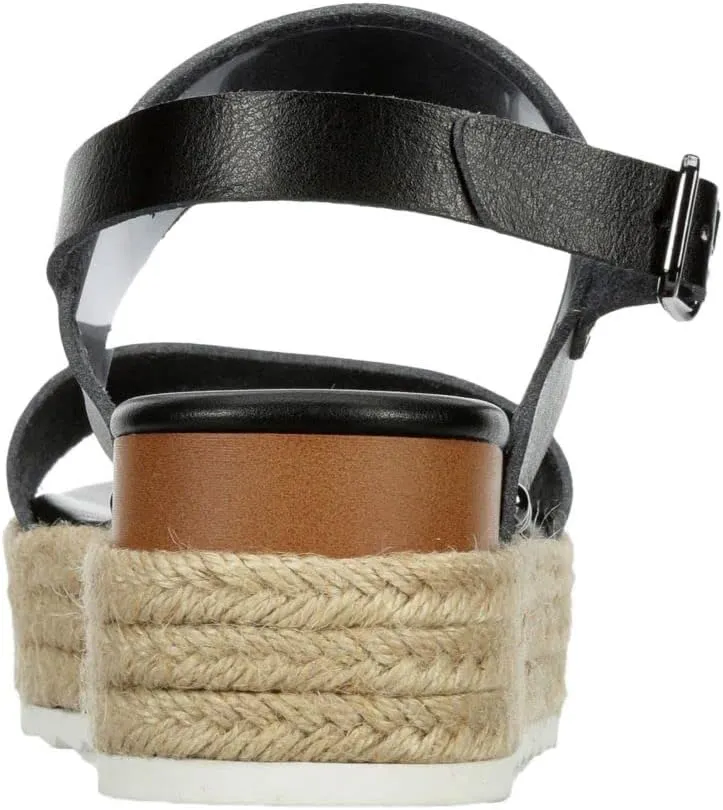 XAPPEAL Amelia - Women's Open Toe Ankle Buckle Strap Casual Platform Espadrille Sandals