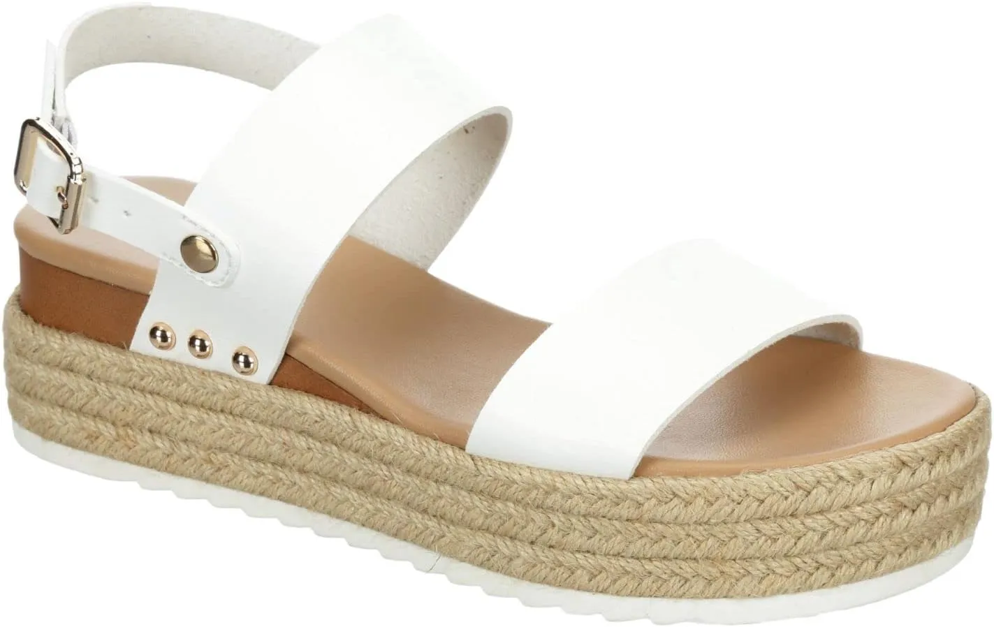 XAPPEAL Amelia - Women's Open Toe Ankle Buckle Strap Casual Platform Espadrille Sandals