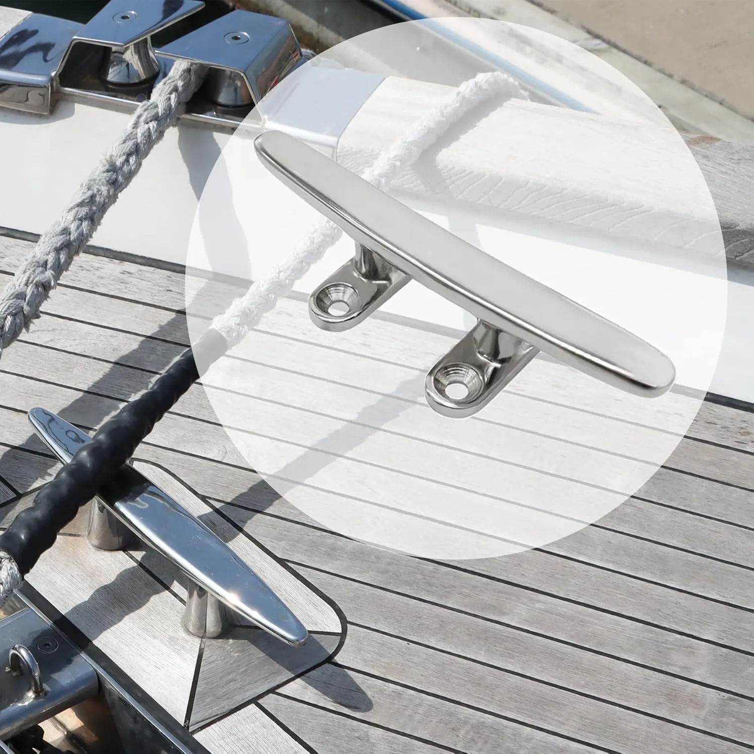 YANYUCB Boat Cleat Open Base 316 Stianless Steel Dock Cleat Marine Include Installation Accessories Screws for Boat, Dock, Decor,Yacht(4''5''6''8''10''12'')