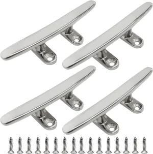 YANYUCB Boat Cleat Open Base 316 Stianless Steel Dock Cleat Marine Include Installation Accessories Screws for Boat, Dock, Decor,Yacht(4''5''6''8''10''12'')